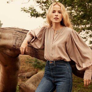 Doen Scarlet Blouse Cream Seafarer Stripe